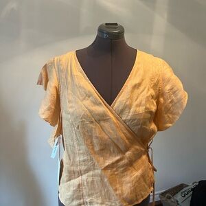 Women's Orange Wrap Top